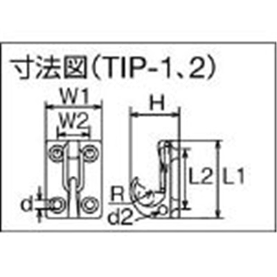 ■トラスコ中山(TRUSCO)　ウォールフック　ステンレス製　＃１  TIP-1 TIP-1