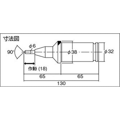 ■トラスコ中山(TRUSCO)　ラインマスター硬質焼入タイプ　芯径６ｍｍ　先端角度９０゜　L32-130 L32-130