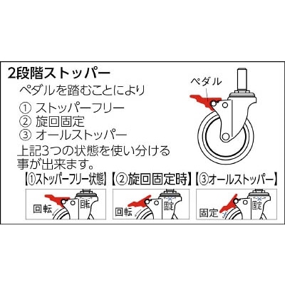 ■トラスコ中山(TRUSCO)　ねじ込み式静音エラストマーキャスター　自在　Φ１００　TYST100SEL TYST100SEL