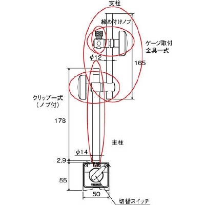 ■トラスコ中山(TRUSCO)　ゲージ取付金具一式　ＴＭＰ－８０用　TMP-GP TMP-GP