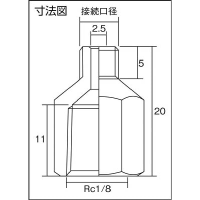 ■トラスコ中山(TRUSCO)　異径ニップル　Ｍ６Ｘ１．０　ＲＣ１／８　３個入　TGN-NP1 TGN-NP1