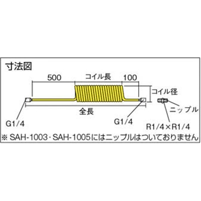 ■トラスコ中山(TRUSCO)　スパイラルエアホース　５Ｘ８ｍｍ　２ｍ　SAH-803 SAH-803