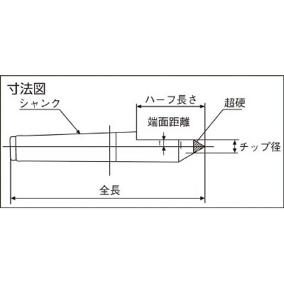 ■トラスコ中山(TRUSCO)　超硬付ハーフセンター　ＭＴ４　３．５ｍｍ　THSP-4-1435 THSP-4-1435