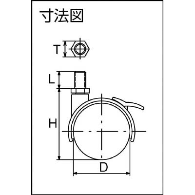 ■トラスコ中山(TRUSCO)　ねじ込み双輪キャスター　ナイロン車輪　自在ＳＴ付　Φ４０　Ｍ１０　TDGS40M10 TDGS40M10