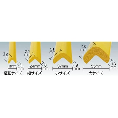 ■トラスコ中山(TRUSCO)　安心クッション　Ｌ字型　油面接着　極細　１本入　イエロー　TAC58YS TAC58YS