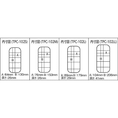 ■トラスコ中山(TRUSCO)　パーツケース　２１４Ｘ１１８Ｘ４５　TPC-102LL TPC-102LL