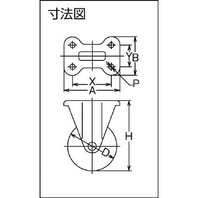 ■トラスコ中山(TRUSCO)　耐油性ゴムキャスター　固定　Φ１５０  TYOK-150 TYOK-150