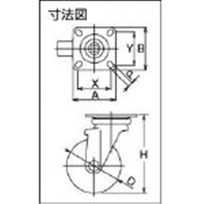 ■トラスコ中山(TRUSCO)　耐寒性ウレタンキャスター　自在　Φ１３０  TYPUJ-130 TYPUJ-130