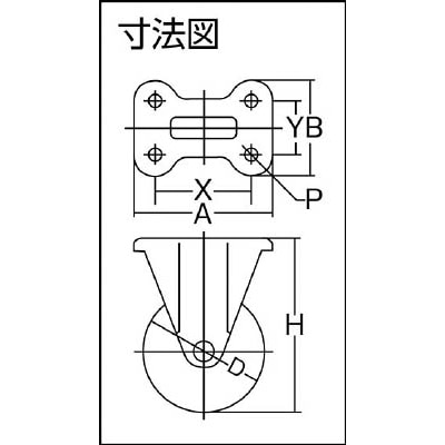 ■トラスコ中山(TRUSCO)　プレス製ナイロンホイールゴムキャスター　固定　Φ１００  TYNRK-100 TYNRK-100
