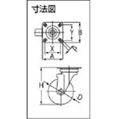 ■トラスコ中山(TRUSCO)　ナイロンホイールウレタンキャスター　ステン金具　自在　Φ１００  TYSGUJ-100 TYSGUJ-100
