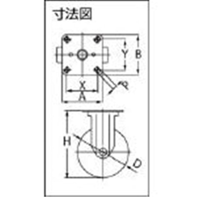 ■トラスコ中山(TRUSCO)　ナイロンホイールウレタンキャスター　ステン金具　固定　Φ１３０  TYSGUK-130 TYSGUK-130