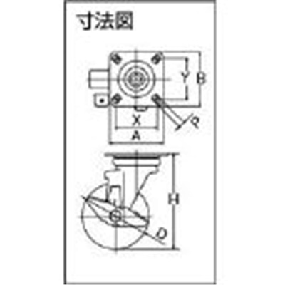 ■トラスコ中山(TRUSCO)　ナイロンキャスター　ステンレス金具　自在ストッパー付　Φ１００  TYSNJ-100S TYSNJ-100S