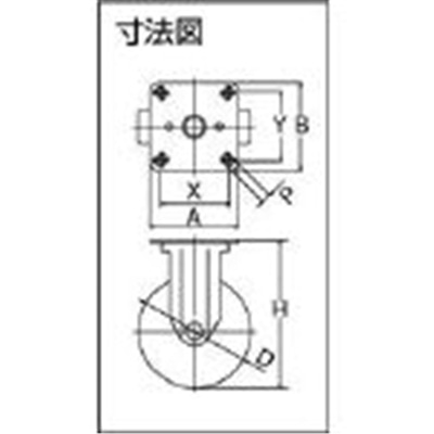 ■トラスコ中山(TRUSCO)　ナイロンキャスター　ステンレス金具　固定　Φ１５０  TYSNK-150 TYSNK-150