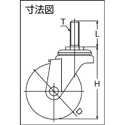 ■トラスコ中山(TRUSCO)　ねじ込み式キャスター　自在　Φ７５  TYLT-75RH TYLT-75RH