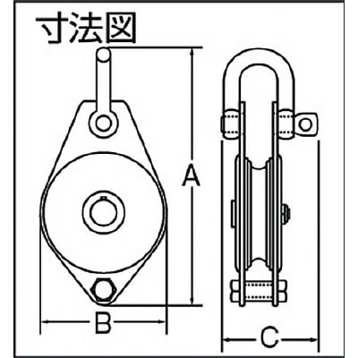 ■ＨＨＨ　ヤーディングブロック　シャックル型　７５ｍｍ１車　YB75-1 YB75-1