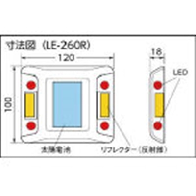 ■キャットアイ　ルミナスアイ・マイティ　ソーラー式点滅　両面　赤　LE-260R LE-260R