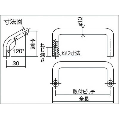 ■ベンリック　ラウンドアルミハンドル　８６×４５　ブラック　RD3-86B RD3-86B