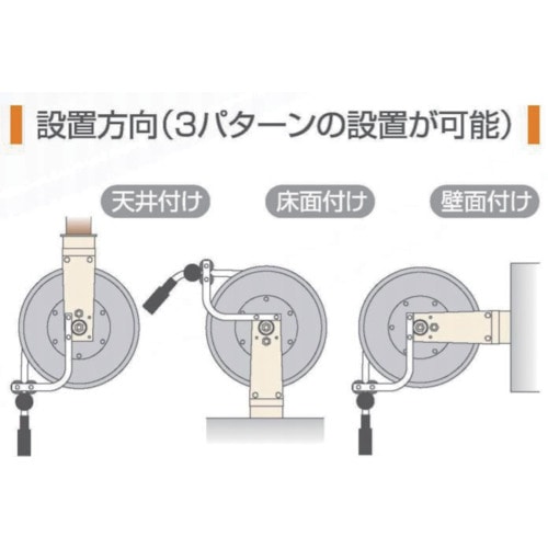 ■ＴＲＩＥＮＳ　水用ホースリールガン付　内径１２．７ｍｍ×１５ｍ 内径１２．７ｍｍ×１５ｍ