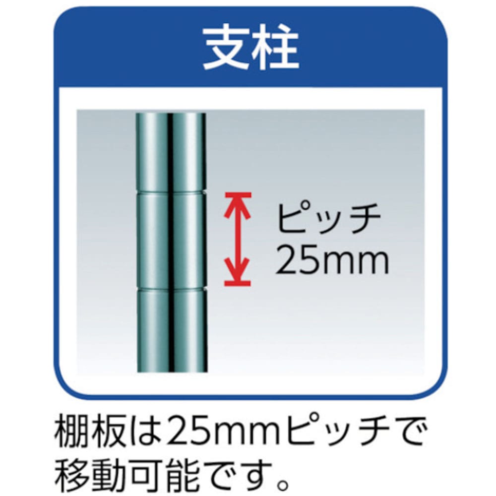 ■トラスコ中山(TRUSCO)　ＳＵＳメッシュ棚用柱セット　Ｈ８３０　４本入　TSM19H8304S 柱　4本入り