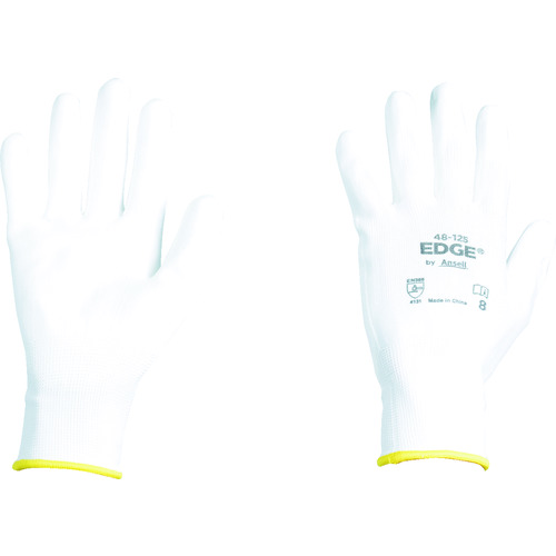 ■アンセル　ウレタン背抜手袋　エッジ　４８－１２５　ホワイト　Ｍサイズ 481258