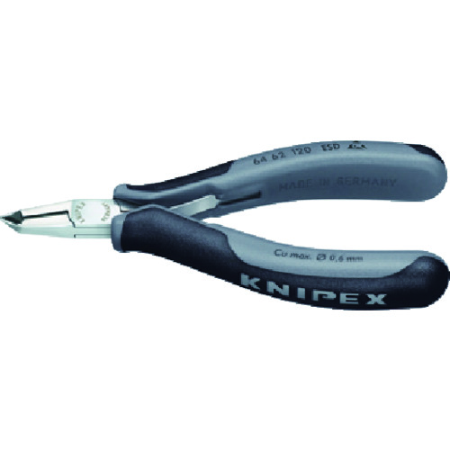 ■ＫＮＩＰＥＸ　６４６２－１２０ＥＳＤ　エレクトロニクスエンドカッティングニッパー 6462120ESD