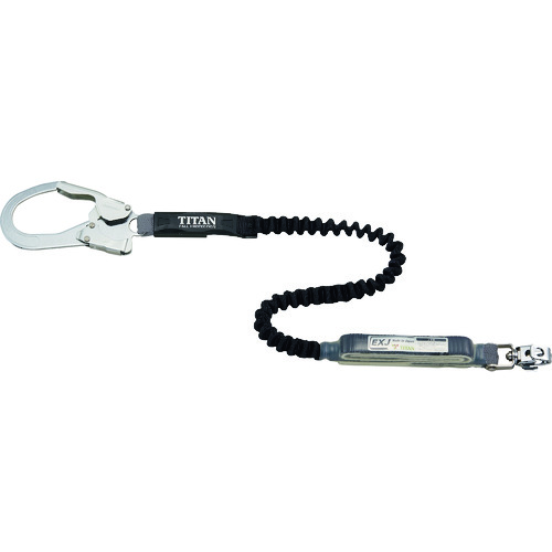 ■タイタン　ＥＸＪ伸縮ストラップ式　タイプ１ランヤード　ブラック　シングル　（墜落制止用器具） HLEB130
