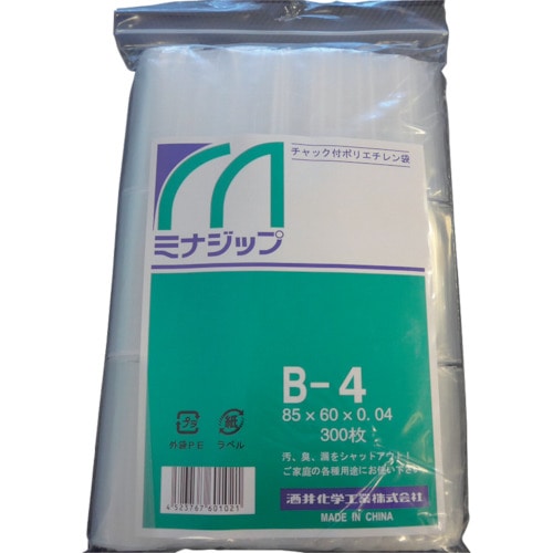 ■ミナ　チャック付ポリエチレン袋　「ミナジップ」　MZB-4　(300ﾏｲｲﾘ) (85X60X0.04MM) MZB-4　(300ﾏｲｲﾘ) (85X60X0.04MM)