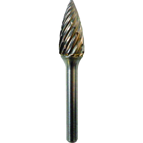 ■ＮＲＳ　超硬バー　トンガリｄ－ｓｔｅｅｌカット　刃径１２×刃長２５×軸径６×軸長４５　ロー付 TCBSTL6800