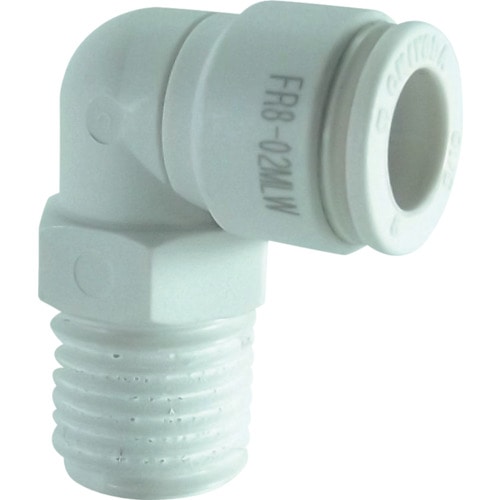■チヨダ　ファイブ樹脂メイルエルボ　Ｗ（白）８ｍｍ・Ｒ１／４　FR8-02MLW FR8-02MLW