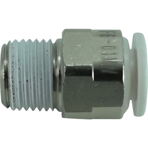 ■チヨダ　ファイブメイルコネクタ　Ｗ（白）６ｍｍ・Ｒ１／８　F6-01MW