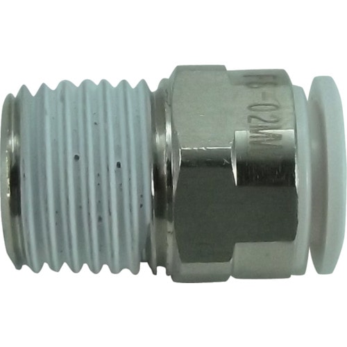 ■チヨダ　ファイブメイルコネクタ　Ｗ（白）８ｍｍ・Ｒ１／４　F8-02MW