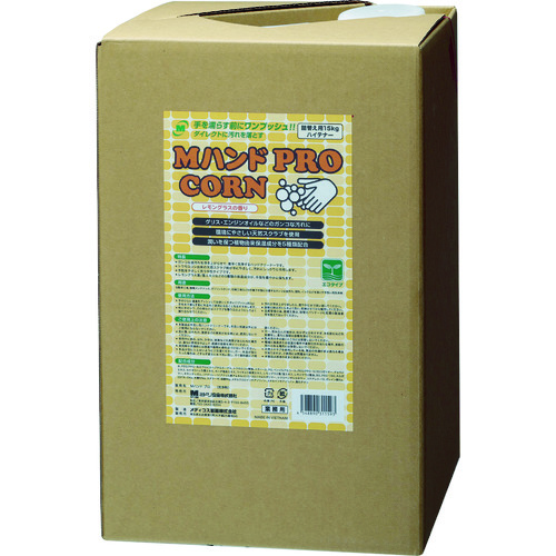 ■ミドリ安全　ハンドクリーナー　Ｍハンド　ＰＲＯ／ＣＯＲＮ　１５ＫＧ詰替え用ハイテナー MHANDPROCORN15KG