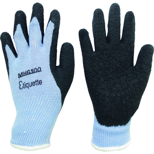 ■ミドリ安全　消臭機能糸使用　作業手袋　ハイグリップ天然ゴム背抜き　厚手　ＭＨＧ１００エチケット　Ｓ MHG100ETIQUETTES