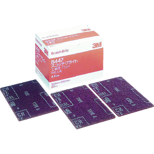 ■３Ｍ　スコッチ・ブライト　工業用パッド　８４４７　＃２８０相当　赤茶　ＢＯＸ（２０枚入） 8447SBBOX