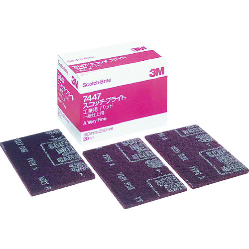 ■３Ｍ　スコッチ・ブライト　工業用パッド　７４４７　＃３２０相当　赤茶　ＢＯＸ（２０枚入） 7447SBBOX