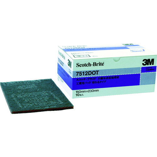 ■３Ｍ　スコッチ・ブライト　工業用パッド　切れるタイプ　＃１２００相当　赤紫　ＢＯＸ（１０枚入） 7512DOTBOX