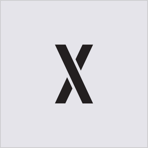 ■ＩＭ　ステンシル　Ｘ　文字サイズ１００×６５ｍｍ　AST-40 AST-40