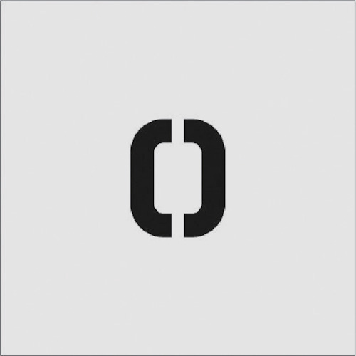 ■ＩＭ　ステンシル　Ｏ　文字サイズ５０×４０ｍｍ　ASTO5040 ASTO5040