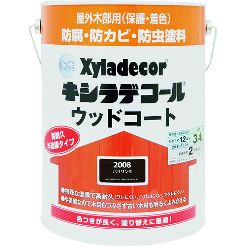 ■ＫＡＮＳＡＩ　水性ＸＤウッドコートＳ　パリサンダ　３．４Ｌ 00097670230000