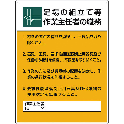 ■ユニット　作業主任者職務板　足場の組立て等作業… 80821B