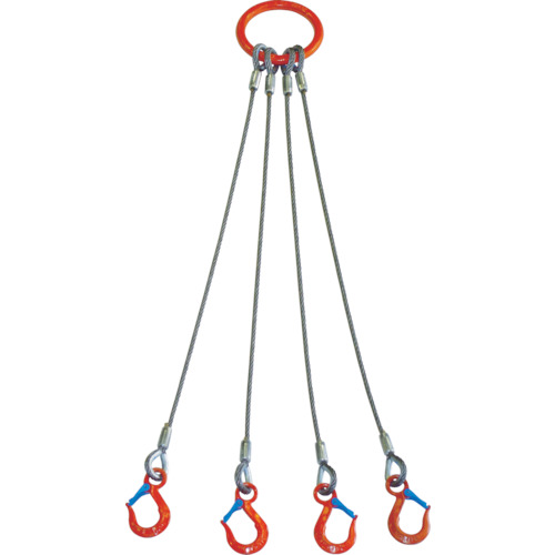 ■大洋　４本吊　ワイヤスリング　１．６ｔ用×２ｍ　4WRS 1.6TX2 4WRS 1.6TX2