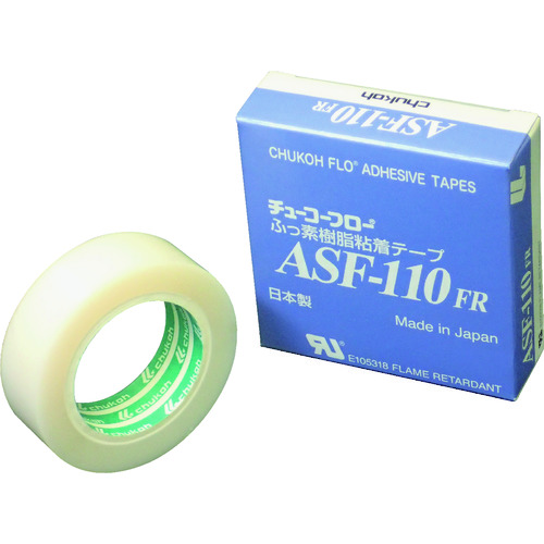 ■チューコーフロー　フッ素樹脂（テフロンＰＴＦＥ製）粘着テープ　ＡＳＦ１１０ＦＲ　０．２３ｔ×１９ｗ×５ｍ ASF110FR23X19X5