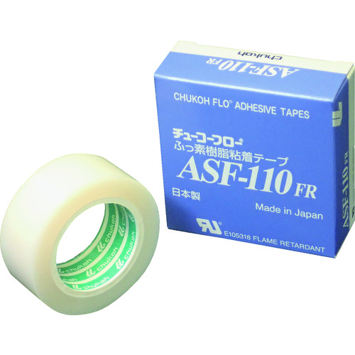■チューコーフロー　フッ素樹脂（テフロンＰＴＦＥ製）粘着テープ　ＡＳＦ１１０ＦＲ　０．２３ｔ×２５ｗ×５ｍ ASF110FR23X25X5