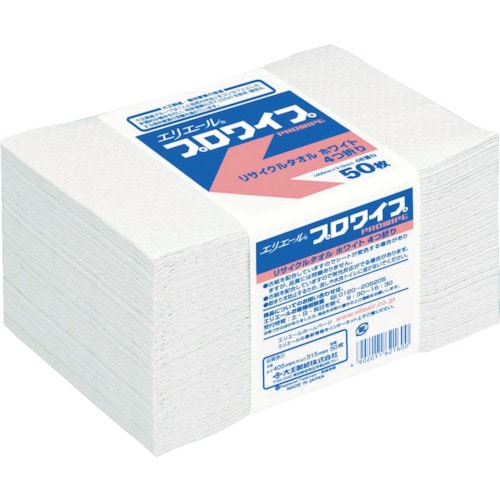 ■エリエール　【24束入】　プロワイプリサイクルタオル帯どめ５０枚　703149 703149