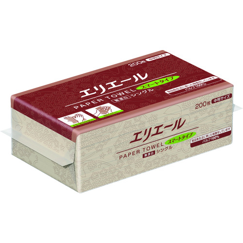 ■エリエール　ペーパータオルスマートタイプ無漂白シングル２００枚中判 703513