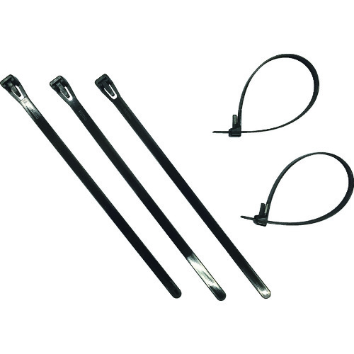 ユタカメイク　結束タイ　リピートタイ１５入　７．３ｍｍ×２００ｍｍ　ブラック KO32