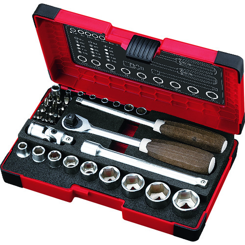 ベッセル　ウッディーソケットレンチセット　ＨＲＷ２３０３Ｍ‐Ｗ　１／４・３／８ HRW2303MW