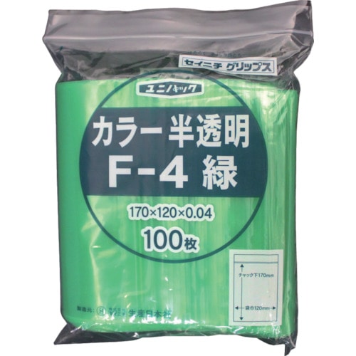■セイニチ　「ユニパック」　Ｆ‐４　緑　１７０×１２０×０．０４　１００枚入　F-4-CG
