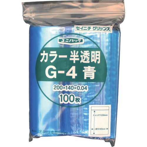 ■セイニチ　「ユニパック」　Ｇ－４　青　２００×１４０×０．０４　１００枚入　G-4-CB G-4-CB