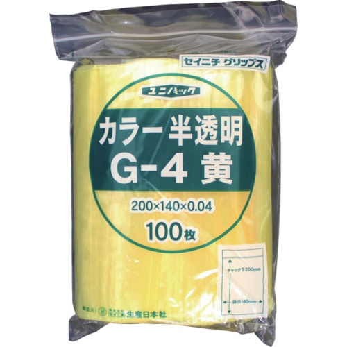 ■セイニチ　「ユニパック」　Ｇ‐４　黄　２００×１４０×０．０４　１００枚入　G-4-CY